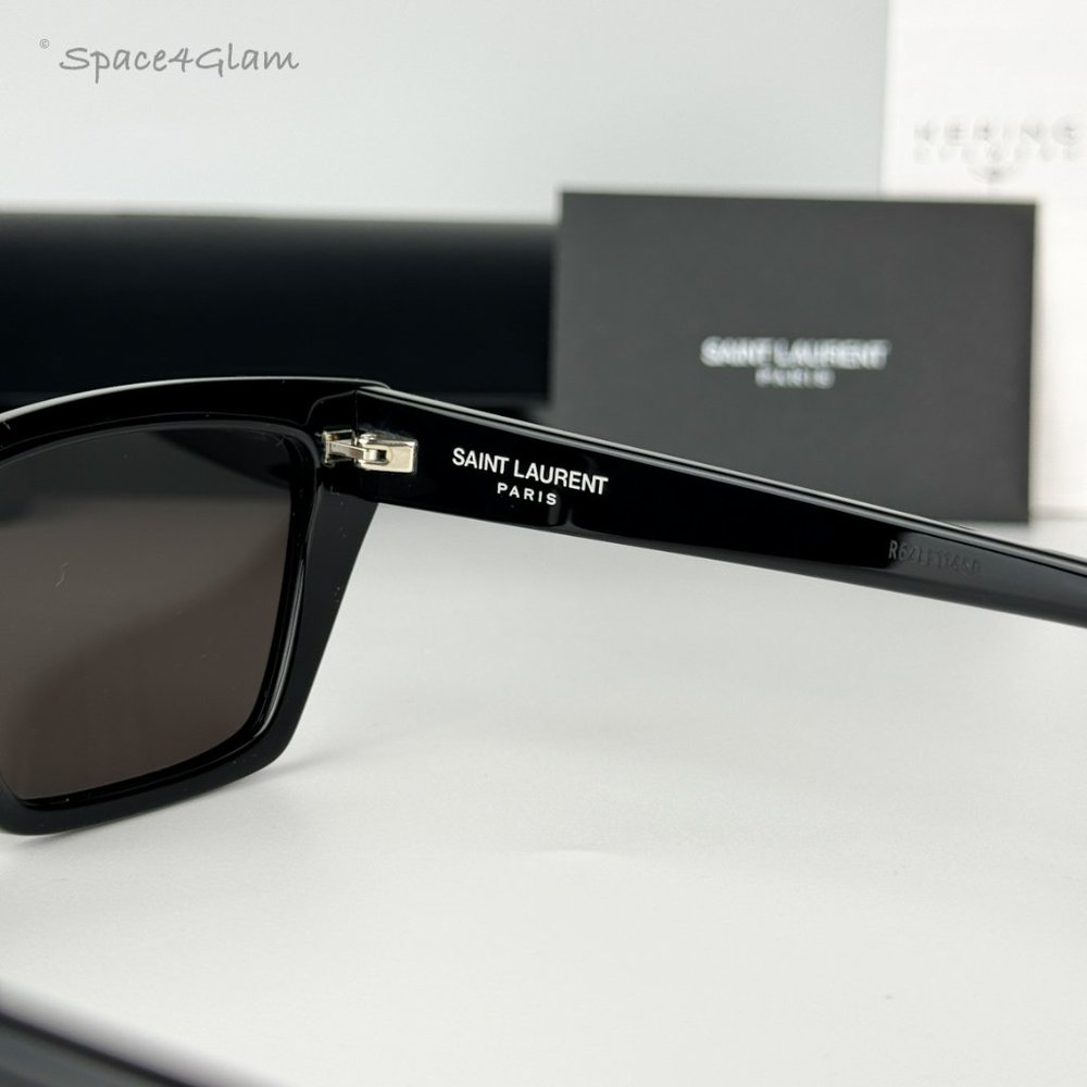 NEW Saint Laurent SL276 MICA 001 Black Gray Cat Eye Women Sunglasses - Picture 9 of 12
